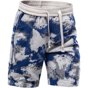 Mylldey Mens Shorts Casual Relaxed Fit Men's Walk Elastic Waist Drawstring Flat Front Shorts in Saudi Arabia