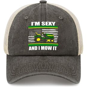 Funny Lawn Mower Trucker Hat for Dad, Mowing Humor Mesh Back Cap, Adjustable Yard Work Gift for Men Gardeners Landscapers in Kuwait