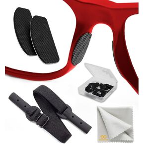 Nose Pads for Glasses Anti Slip - 0.5 mm Eye Glasses Nose Pads Non Slip - 6 Pairs Glasses Stoppers Nose Grip - Eyeglasses Nose Grips (Black Black Strap) in Saudi Arabia