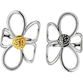 2 Pcs Thumb Rings for Women, Chunky Hollow Flower Ring, Two-Tone Gold & Silver Color Statement Rings, Adjustable Open Band, Minimalist Aesthetic Jewelry Gift (Daisy Design, 2 Pack in Saudi Arabia