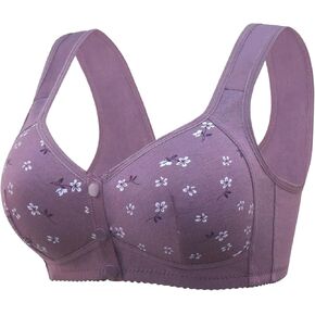 Daisy Bra for Older Women Front Closure Bras for Senior No Underwire Wireless Snap Closing Comfort Cotton Bra in Saudi Arabia
