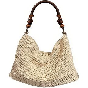 Handwoven Summer Beach Bag, Women Large Crochet String Bag Knitted Vacation Shoulder Bag Purse Handbag Beach Tote in Saudi Arabia
