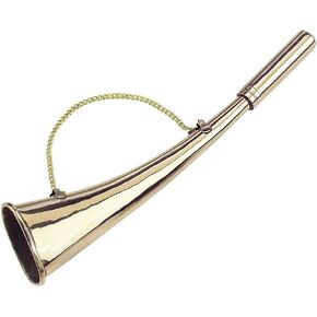 Medieval Pistol Shaped Solid Brass Flat Calling Bugle with Single Chain Musical Home Decor Classic Style Instruments Bugle 31cm in Saudi Arabia