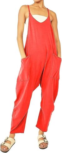 LSCZSLYH Solid Color Zipper Patch Pocket Sling Jumpsuit Fat Hip Pants (Color : Light Grey, Size : M) in Saudi Arabia