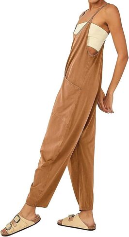 LSCZSLYH Solid Color Zipper Patch Pocket Sling Jumpsuit Fat Hip Pants (Color : Light Grey, Size : M) in Kuwait