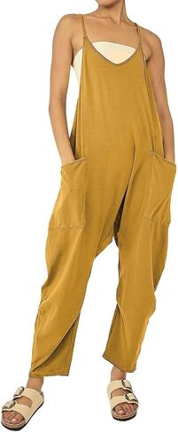 LSCZSLYH Solid Color Zipper Patch Pocket Sling Jumpsuit Fat Hip Pants (Color : Light Grey, Size : M) in Kuwait