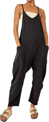 LSCZSLYH Solid Color Zipper Patch Pocket Sling Jumpsuit Fat Hip Pants (Color : Light Grey, Size : M) in Kuwait