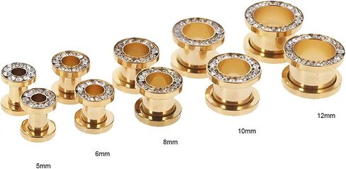 White Black Light Blue Stainless Steel O Ear Gauges Tunnels Ears Screw Fit Body Piercing Jewelry in Saudi Arabia