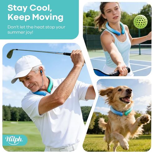 Hilph Neck Cooling Tube 2PCS, Cooling Neck Wraps for Summer Heat and Hot Flash, Lightweight Neck Cooling Ring for Outdoor Sports, Work, Gardening, Hot Flash Relief for Women, Men, Kids, Pets in Kuwait