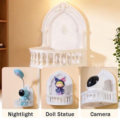 OULIGET Acrylic Mini Floating Shelf,European Court Style Wall Mount Bracket,Dollhouse Décor Accessories,Mounted Storage for Doll Pop Figures Camera Plants Pictures in Saudi Arabia