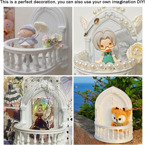 OULIGET Acrylic Mini Floating Shelf,European Court Style Wall Mount Bracket,Dollhouse Décor Accessories,Mounted Storage for Doll Pop Figures Camera Plants Pictures in Saudi Arabia
