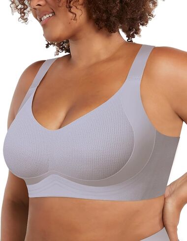 As Fairy Plus Size Wireless Bra for Women Full Coverage Seamless No Underwire Cooling Airhole Bra with Support and Lift in Kuwait