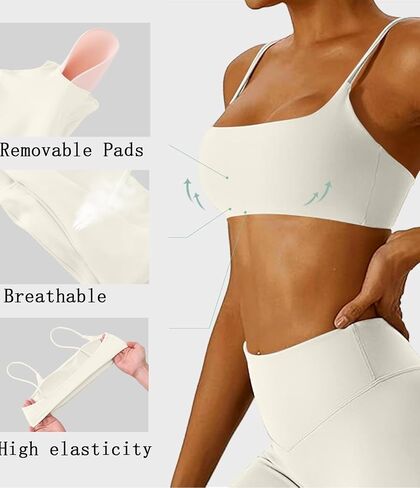 Women's Sports Bra Low Impact Lightweight Casual Workouts Bralette Removable Yoga Bra Thin Straps Sexy Bra Everyday Bras in Saudi Arabia
