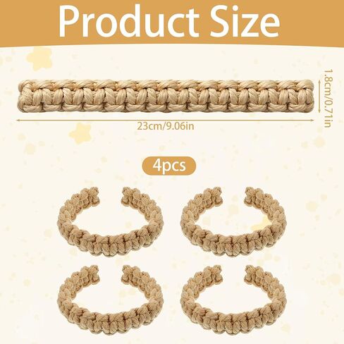 4PCS Braided Curtain Tiebacks, Boho Curtain Tiebacks, Elegant Rustic Curtains Tie Backs, Curtains Holdback for Bedroom, Living Room, Home and Offices (Linen) in Saudi Arabia