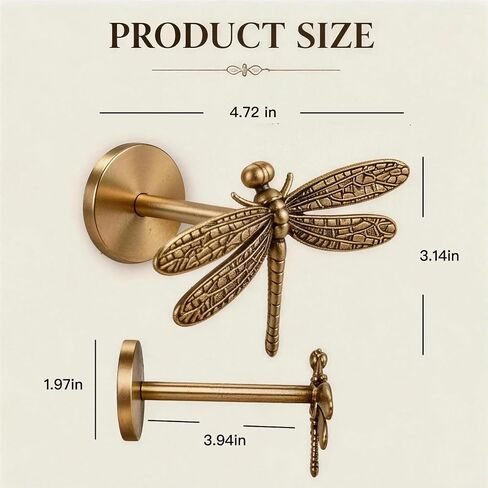 2 Pack Brass Dragonfly Curtain Holdbacks, Decorative Curtain Tiebacks Wall Mount Curtain Ties, Elegant Drape Hooks，for Home Bedroom Window Decor in Saudi Arabia