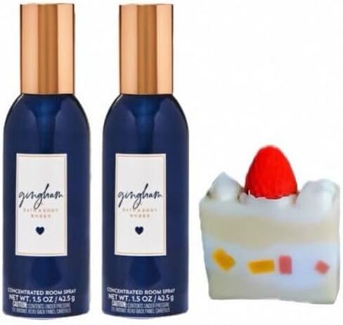 White Barn Bath and Body Works - 2 Concentrated Room Spray 1.5 oz / 42.5 g each, 0.5 Ounce and Strawberry Soap Cake (Gingham) in Saudi Arabia