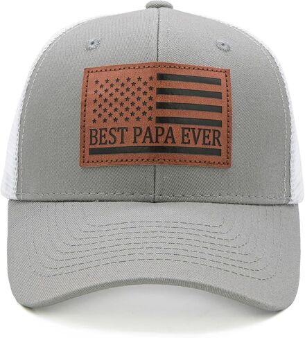 American Flag PAPA Trucker Hat for Men, Best Papa Ever Grandpa Gifts from Grandkids for Fathers Day 4th of July in Saudi Arabia
