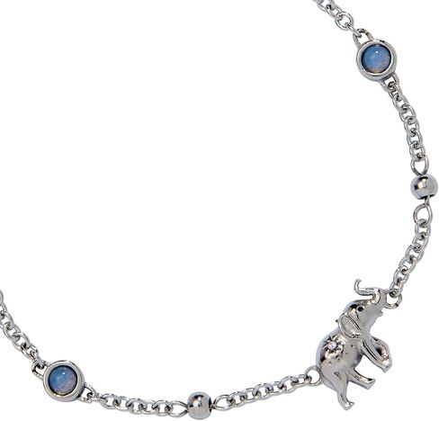 خلخال ساحر من Alex and Ani Elephant | فضة وأوبال | خلخال سلسلة | خلخال حيوان لذيذ | مجوهرات الحيوان للنساء in Kuwait