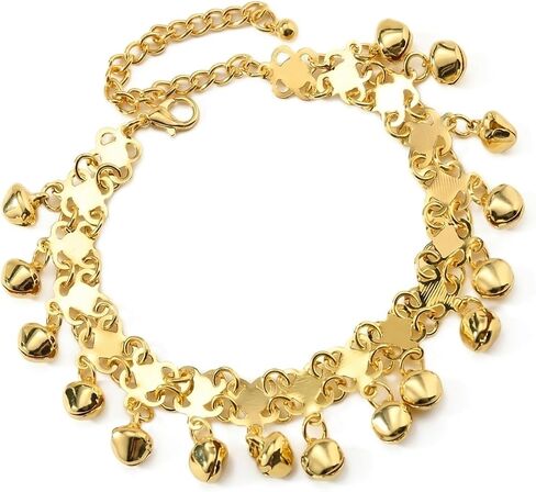Boho Jingling Bell Anklet for Women Vintage Gold Bell Bracelets Adjustable Layered Indian Jingle Gypsy Vintage Ankle Barefoot Sandals Feet Foot Chain Bohemia Indian Anklets for Women in Saudi Arabia