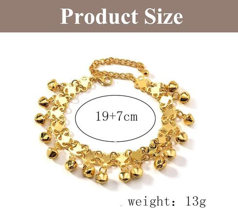 Boho Jingling Bell Anklet for Women Vintage Gold Bell Bracelets Adjustable Layered Indian Jingle Gypsy Vintage Ankle Barefoot Sandals Feet Foot Chain Bohemia Indian Anklets for Women in Saudi Arabia