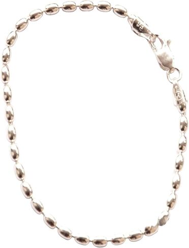 Sterling Silver Charleston Rice Bead Sturdy Anklet 2 x 3mm Beads 230ga with Lobster Clasp in Saudi Arabia