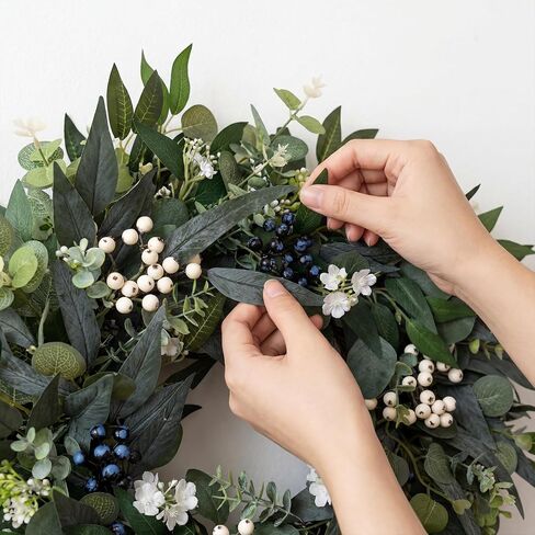24'' Eucalyptus Wreaths for Front Door,Spring Summer Fall Winter Wreaths,Large Outdoor Greenery Wreaths for Porch,Wall,Holiday,Home Decor-Spring, Summer, Fall, Winter All Seasons in Saudi Arabia