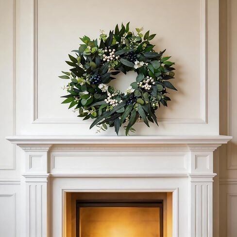 24'' Eucalyptus Wreaths for Front Door,Spring Summer Fall Winter Wreaths,Large Outdoor Greenery Wreaths for Porch,Wall,Holiday,Home Decor-Spring, Summer, Fall, Winter All Seasons in Saudi Arabia