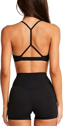 QUOJIZY Racerback Bras for Women Open Back Strappy Yoga Sports Bra Halter Square Neck Cropped Workout Tank Top in Saudi Arabia