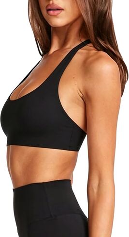 QUOJIZY Racerback Bras for Women Open Back Strappy Yoga Sports Bra Halter Square Neck Cropped Workout Tank Top in Saudi Arabia