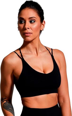 Born Primitive Women's Exhale Sports Bra - 4-Way Stretch Nylon/Spandex Compressive Fitness Top with Crisscross Back Straps in Saudi Arabia