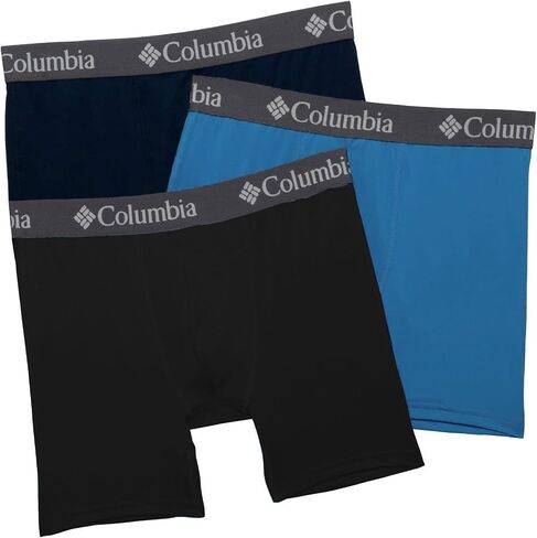 Columbia Men's Allover Mesh - Polyester/Stretch 3 Pack Solid Boxer Brief in Kuwait