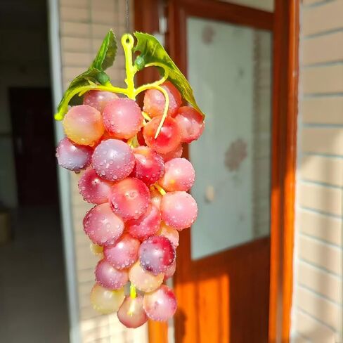 UMPE Artificial Grapes 3 Bunches, Fake Grapes, Realistic Burgundy Purple Green Plastic Grape Decor for Vase Fillers, Home Kitchen Table Centerpiece, Party Wedding Display in Saudi Arabia