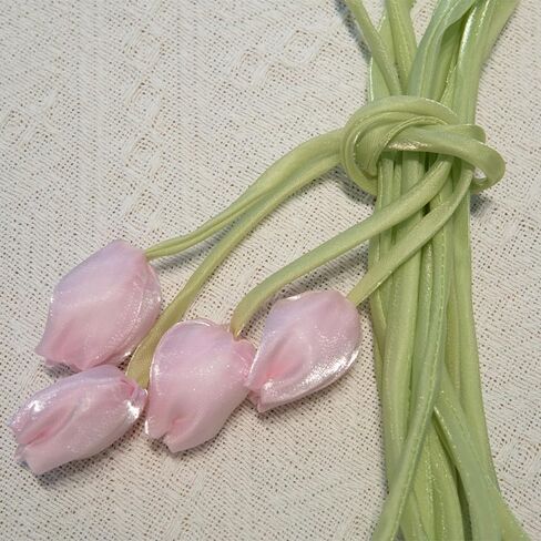 [12 Pcs] 15" Tulip Flower Decorative Ties 6 Assorted Colors Silky Satin Ribbon for Curtain Tiebacks, Floral Gift Wrapping, Bouquet Binds, Home Decor Wedding, Party, Favor Decor Clothing Accessories in Saudi Arabia