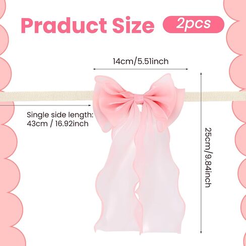2 Pack Pink Curtain Tiebacks - French Silky Bow Curtain Tiebacks for Sheer Drapes Home Décor - Curtains Ties in Saudi Arabia