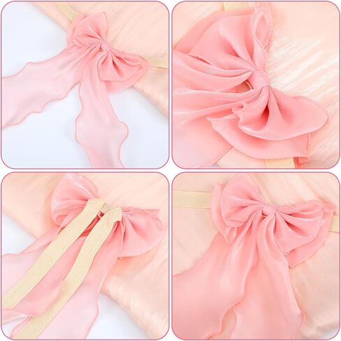 2 Pack Pink Curtain Tiebacks - French Silky Bow Curtain Tiebacks for Sheer Drapes Home Décor - Curtains Ties in Saudi Arabia