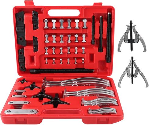 maXpeedingrods 21 in1 Bearing Puller Kit, Bearing Removal Tool, Bearing Separator Set, Bearing Disassembly Gear Puller w/ 3-jaw Hooks and 6 Sizes Red Steel Inner Hole Extractor in Kuwait