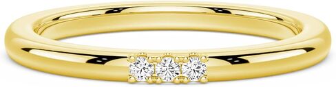 MSBLUE® 3-Stone Moissanite Wedding Band, Stackable Ring for Women in Saudi Arabia