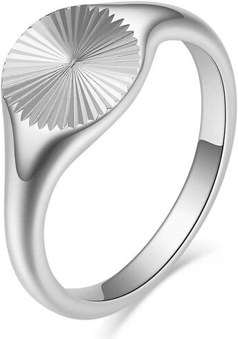 PCY Stainless Steel Round Signet Band Rings for men women Gold Silver Sunshine Pattern High Polished Stackable Hypoallergenic Wedding Cocktail Party Promise Statement Holiday Ring in Saudi Arabia