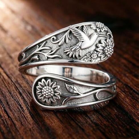 Women's Vintage Dragonfly Turquoise Stackable Ring,Silver Bohemian Adjustable Open Ring, Fashion Vintage Party Jewelry ，For Daily And Casual Wear, Gift For Women Wife Mom Her in Kuwait