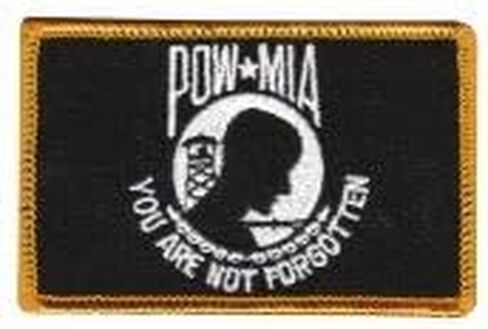 L & M custom graphics LLC POW MIA Flag Patch, 1 Rectangular Fabric Patch, Black, 3.5 inches x 2.25 inches in Kuwait
