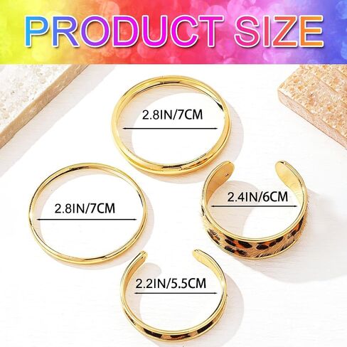 GORTIN Leopard Print Bangle Bracelets for Women Gold Chunky Cuff Bracelet Set Punk Trendy Open Cheetah Bracelets in Kuwait