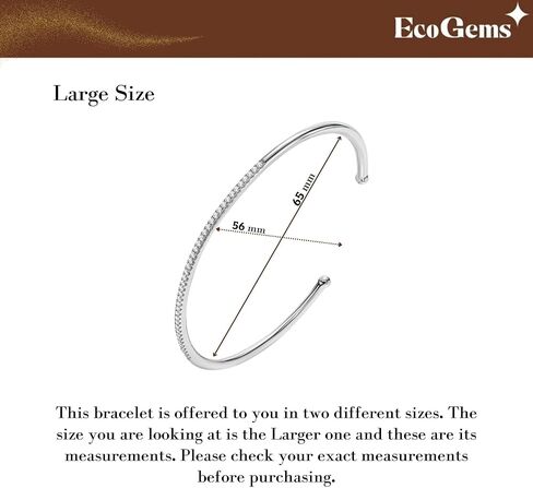 14K White Gold Plated Silver Bangle Bracelet With 0.40 TCW Moissanite (D-E Color, Round Brilliant Shape, VS Clarity) Bracelet For Women, Gift For Her Jewelry For Women Comes With Gift Box in Saudi Arabia