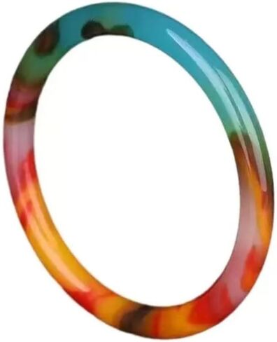 Natural Multicolor Jade Bangle for Women - Lucky Charm Bracelet, Elegant Stackable Jewelry with Gift Box in Saudi Arabia