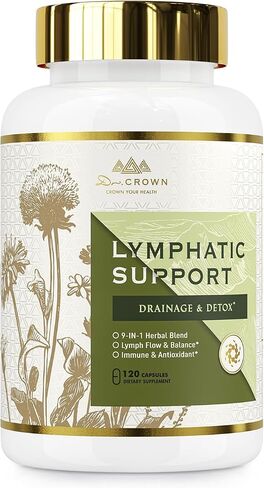 Lymphatic Drainage Supplement, Natural Herbal Blend with Echinacea, Dandelion, Burdock & Cleavers – Supports Lymphatic System, Fluid Balance and Immune Health | Non-GMO | Gluten-Free - 120 Capsules in Saudi Arabia