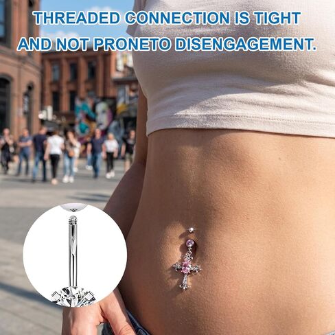 5PCS Dangle Belly Button Rings, Comfortable Body Jewelry for Sensitive Skin, Versatile Navel Piercing Jewelry for Daily Wear, Belly Rings for Women in Saudi Arabia