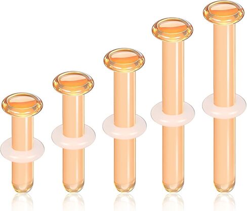 Aumeo 5PCS Glass Piercing Retainers for Eyebrow Nose Cartilage Rook Piercing Jewelry, Curved Clear Piercing Retainers 14G 16G 18G Belly Button Rings Conch Daith Tragus Earrings Tongue Barbells Retainer, 6/8/10/12/14mm Bar in Saudi Arabia