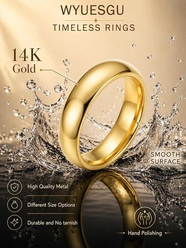 14K Gold Plated Rings for Men Women 7MM Width Wedding Band Men Women Simple Minimalist Rings 14K Gold Plated High Polished Comfort Fit Ring Size 5 in Saudi Arabia