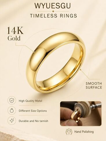 14K Gold Plated Rings for Men Women 7MM Width Wedding Band Men Women Simple Minimalist Rings 14K Gold Plated High Polished Comfort Fit Ring Size 5 in Saudi Arabia