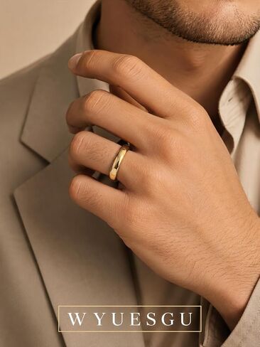 14K Gold Plated Rings for Men Women 7MM Width Wedding Band Men Women Simple Minimalist Rings 14K Gold Plated High Polished Comfort Fit Ring Size 5 in Saudi Arabia