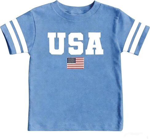 4th of July Shirts for Girls Boys American Flag T-Shirt Fourth of July USA Flag Patriotic Graphic Tops for Kids in Saudi Arabia